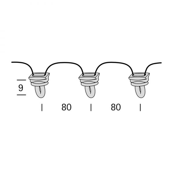 WAVE GLIJDERS INTERSTIL KORT - 8CM - WIT / ZWART