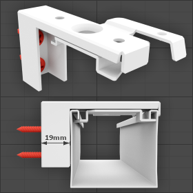 wandhaak 19mm - white