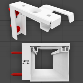 wandhaak 12mm - white
