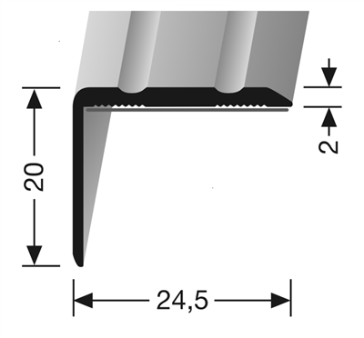 KÜBERIT 235 SK HOEKPROFIEL F4 ZILVER 300CM