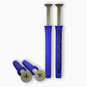 baksteen, beton - lang pluggen en schroef